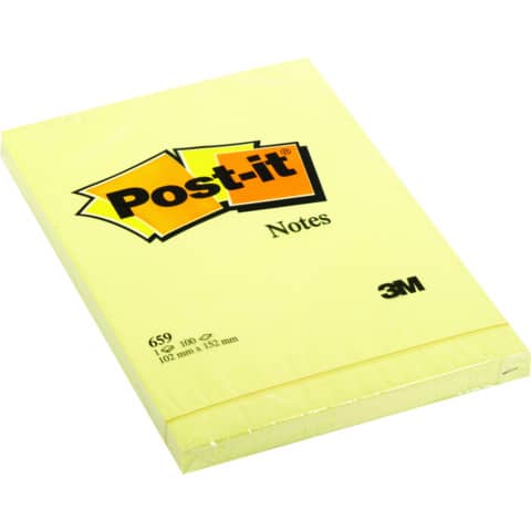 Foglietti riposizionabili Post-it® formato 101x152 mm - in conf. da 6 blocchetti Giallo Canary™ - 659N